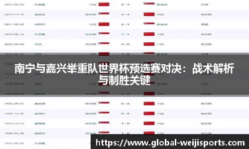 南宁与嘉兴举重队世界杯预选赛对决：战术解析与制胜关键